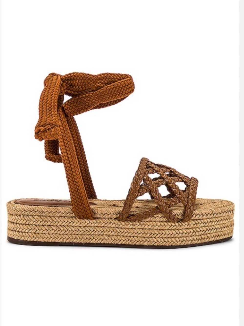 Schutz Byana Flatform Espadrille Tie Up Sandal - Picture 1 of 6